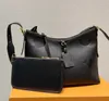 Sac shopping femme M46203 Vintage Hobo avec portefeuille sac bandoulière sac à main en cuir sac à main noir