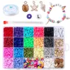 6mm Flat Round Polymer Clay Spacer Beads for Jewelry Making Bracelets Necklace Earring Diy Craft Kit with Pendant 4080pcs box256u