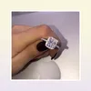 Square diamond ring full diamond micro inlaid ring sterling silver cushion engagement wedding ring female jewelryTHKHi95358642059995