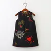 Robes de fille Filles Robe Printemps Automne Style européen et américain Broderie Fleur Gilet Enfant Bébé Vêtements 231202