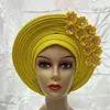 Kumaş ve Dikiş Afrika Headtie Türban Nijeryalı Aso Oke Kumaş Müslüman Müdürler Head Wrap Sego Yüksek Kalite 231201