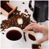 Coffee Tea Tools 100 Pcs/Lot Round Bags Disposable Empty Filter Bag With String Unbleached Wood Pp Paper Pouch For Drop Delivery H Dhsxk