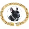 Vestuário para cães Sweethome Pet Luxury Cuban Link Collar com fivela segura colar acessórios de jóias para cães gato