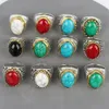 Anello solitario 20 Pz / lotto Moda Vintage Imitazione Gemma Anelli di vetro per uomo Donna Mix Colore Stile Retro Gioielli Regali per feste 231201