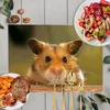 Tapetes de mesa kawaii pet hamster para jantar padrão animal impressão utensílios de mesa tapete de café almofadas acessórios de cozinha