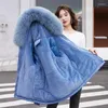 Abrigos de trinchera para mujer Parka Chaqueta Invierno Mujeres 2023 Piel con capucha Bolsillos grandes Fleece Interior Súper cálido Algodón acolchado Abrigo a prueba de viento Outwear