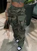 Pantalons pour femmes Capris Taille haute Pantalon de camouflage Tenues de boîte de nuit Femmes Automne Camo Cargo Lâche Sweat Baggy Pantalon Y2K Vêtements Streetwear Joggers T231202