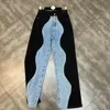 Jeans pour femmes 2023 Automne Été Arrivées Bleu Denim Patchwork Pantalon Long Coton Stretch Pleine Longueur Pantalon Streetwear 231201