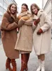 Women's Fur Faux White Lamb Wool Coat Women Winter Thick Warm Fleece Teddy Female Oversized Casual Loose Long Sleeve Lapel Outerwear 231201