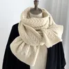 Шарфы с красивым узором для женщин, осенне-зимний удобный вязаный шарф, ветрозащитный теплый шарф для улицы