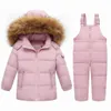 Daunenmantel OLEKID 30 Grad Russland Winter Kinder Jungen Kleidung Set Jacke Overalls für Mädchen 15 Jahre Kinder Baby Schneeanzug 231202