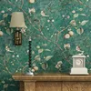 American Pastoral Flower and Bird Wallpaper Vintage BPPLE Tree Mural Wallpapers Roll Green Yellow Wall Paper Papier Peint322g