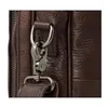 Briefcases Men Business Bags Genuine Leather Briefcase Bag Handbag Laptop Messenger Crazy Horse Large Capacity 2023