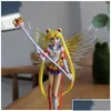 Cartoon-Figuren Sailor Moon Action Japan 16 cm Merkur Jupiter Venus Figuren Sammlermodelle Kinderspielzeug Weihnachtsgeschenk C0220 Drop Dh5C8