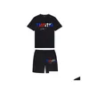 T-shirt da uomo T-shirt da uomo di marca Trapstar T-shirt Set di tute Harajuku Tops Tee Divertente T-shirt a colori Hip Hop Pantaloncini casual da spiaggia Dhx6F