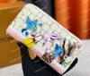 10A Designer Wallet Fashion Cartoon Clutch Zipper Purse Classic Men Women Long Credit Card Holder Coin Wallets High-quality Leather with box