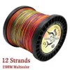 Braid Line FC 12 Strands 1500m flätad linje Multifilament 25-230lb Multicolor Super Strong Japan PE Line Saltvattenfiske 231201