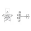 Stud 5 Petal Flower Earrings White Gold Stud Earring for Women 925 Sterling Silver Diamond Earring Gift Jewerly 231201