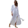 Traje de baño para mujer Sexy Bikini Cover-ups Blanco Cusual Vestido de playa de verano Mujeres elegantes usan traje de baño Cubrir