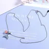 Pendant Necklaces Cute Blue Zirconia Whale Tail & Crystal Stone Exquisite Silver Color Choker For Women Christmas Gift