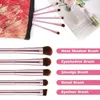 Brosses de maquillage 5pcs Travel Portable Mini Eye Sett with Barrel Smudge Eyeshadow Eyeliner Brush Brush Lip Cosmetics Kit