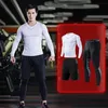 Herrspårar Mens Training Sportswear Set Gym Fitness Compression Tracksuit Suit Jogging Tight Sports Wear Clothes Dry Fit Lycra Leggings 231202