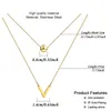 Pendant Necklaces MinaMaMa Multilayer Stainless Steel Chain V Shape Ball For Women Trendy Jewelry Valentine Gift