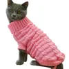 Hondenkleding Gebreide wol Gedraaid Gebakken Deeg Twists Dierenkleding Puppy Kat Winter Warme Trui Teddy Chihuahua Vest Effen