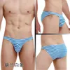 Underpants Japanese And Korean Style Briefs Men'S Low Waisted Underwear Sexy Fashionable Striped Gay Slips Lingerie Cueca