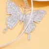 Charme Stonefans 9CM grand papillon boucles d'oreilles avec cristaux pour femmes élégant Piercing bijoux 231202