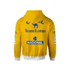هوديز الرجال 2023/2024 جديد F1 Formula One Racing Team Sweatshirts Classic Retro 1987 Camel Co ذات العلامات التجارية في الهواء الطلق في المقام الأول من السوستة العادية 0MKF