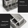 Toothbrush Holders Shaving Blade Holder Tidying Up The Bathroom Stainless Steel Space Aluminum Storage Simple Toothpaste Holder/toothbrush Holder Q231202