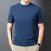 Męskie swetry męskie Mulberrysilk wełna 2023 Autumn Spring Spring krótkie dzianinowe T-shirt