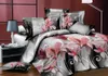 Conjuntos de cama Roupa de cama Atacado Red Rose Bedsheet Folha de edredão Set Housse de Couette Adulte King Comforter Double Bedclothes 231202