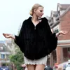 Women's Fur European And American Fashion Mink Woven Shawl Grass Cape Scarf Thickened Encrypted Ruffle Edge