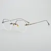 Sunglasses Frames Italian Brand Titanium Myopia Optical Glasses Men 2023 ARLT5922 Polygon Half Semi Rimless Prescription Eyeglasses Frame