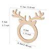 Table Napkin 50Pcs Reindeer Antler Place Card Holder Mini Wooden Ring For Christmas Party Dinner Banquet Home Decor Xmas CNIM Ho