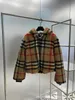 Women's Jackets designer brand 2023 Winter New Product: Fluffy Sheep pen and Plaid Short Coat 5FBJ