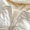 재킷 2023 겨울 베이비 코트 0-3 년 출생 한 소년 소녀 긴 소매 후드 모직 재킷 양털 두껍게 따뜻한 겉옷의 옷