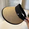 Wide Brim Hats Summer Empty Top Straw Hat Women Girl Travel Sunshade Sun Outdoor Beach Foldable Roll Up Visor Cap