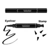 Ögon Shadow/Liner Combination Handaiyan Double Head Black Eyeliner med stämpel Liquid Eye Liner Pencil Vattentät långvarig Make Up Beauty Tool lätt att bära 231202