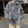 Men's Jackets Autumn Winter Lapel Tie-dye Jacket Fashion Loose Handsome Casual Workwear Men Tops Overcoat Male Clothes