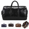 Männer Leder Reisetasche Große Duffle Unabhängige Schuhe Lagerung Große Fitness Taschen Handtasche Tasche Gepäck Schulter Black249e