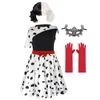 Robes de fille Jurebecia Cruella Costume pour filles Halloween Cosplay Robe Speckle Print Enfants Fantaisie Party Dressing Outfit 231202
