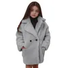 Ceket moda çocuklar bebek kız kıyafetleri sahte kürk kışlık sıcak dış giyim kalın katlar oyuncak ayı uzun gevşek çocuklar ceket 231202