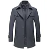 Jaquetas masculinas casuais casaco cor sólida gola dupla conversível acolchoado casacos moda masculina de lã ao ar livre outwear