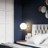 Lâmpada de parede Modern Minimalista Dourado Criativo Leite Branco Vidro LED Home Background Sala de estar Quarto Noite Iluminação