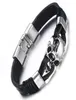 Mens Charm äkta läderskalle Multicolor Cuff Armband Fashion Jewelry Nightclub Party Male Skeleton Bangle Armband8472777