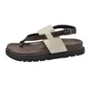 Sandales pour femmes portant des tongs d'été avec bout pincé, petit Design Muffin, chaussures romaines à semelles épaisses