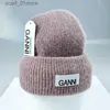 Beanie/Skull Caps 2023 Solid Thicked Sticked C Soft Real Rabbit Päls Trefald Mjuk stil Beanie Hat La Autumn Winter Outdoor Sport Warm CL231202